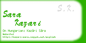 sara kazari business card
