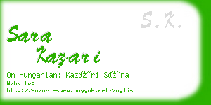 sara kazari business card